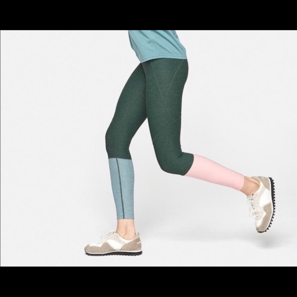 Green and Pink Small Outdoor Voices Leggings